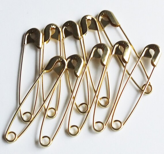 Gold Safety Pins Size 3 2 Bulk Pack/100 Made in USA 