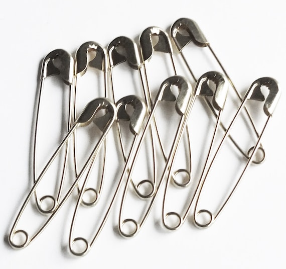 Silver Safety Pins 2 ( Size #3 ) Pack of 100 Made in USA