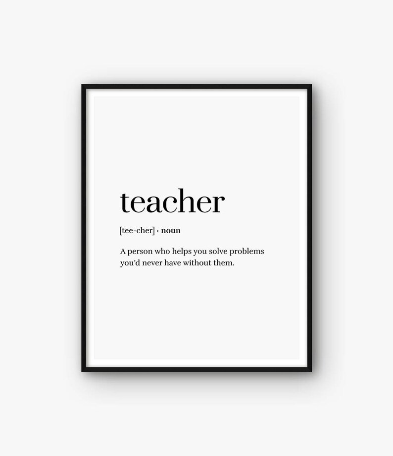 Teacher Definition Print Teacher Dictionary Print Word Etsy UK