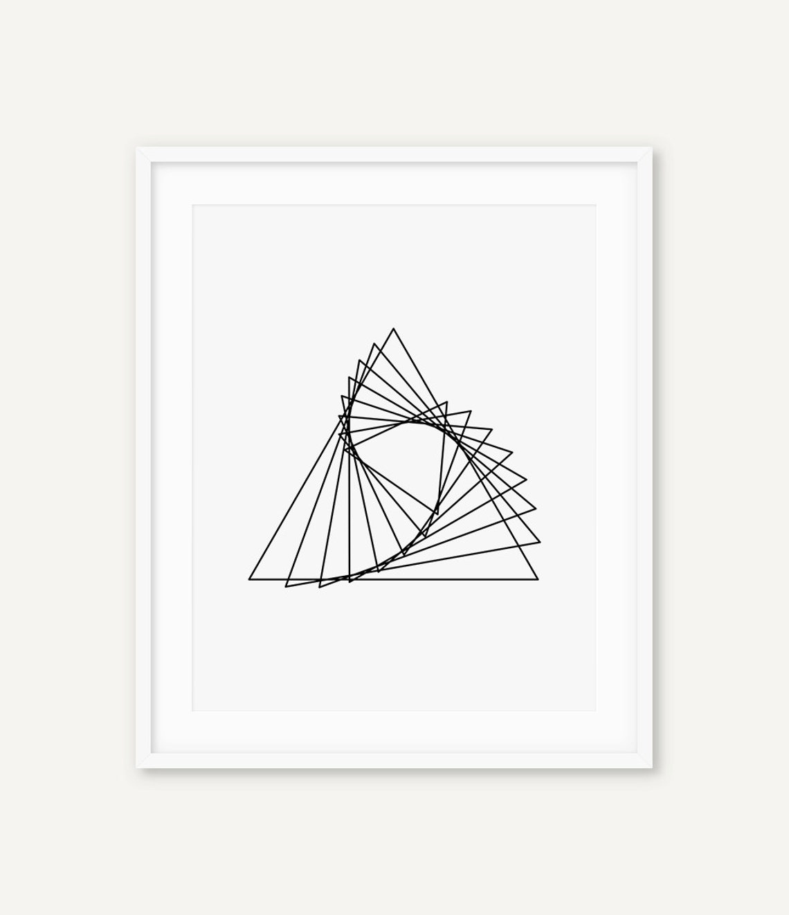 Spiral Geometric Wall Art Triangle Print Modern Minimalist Etsy