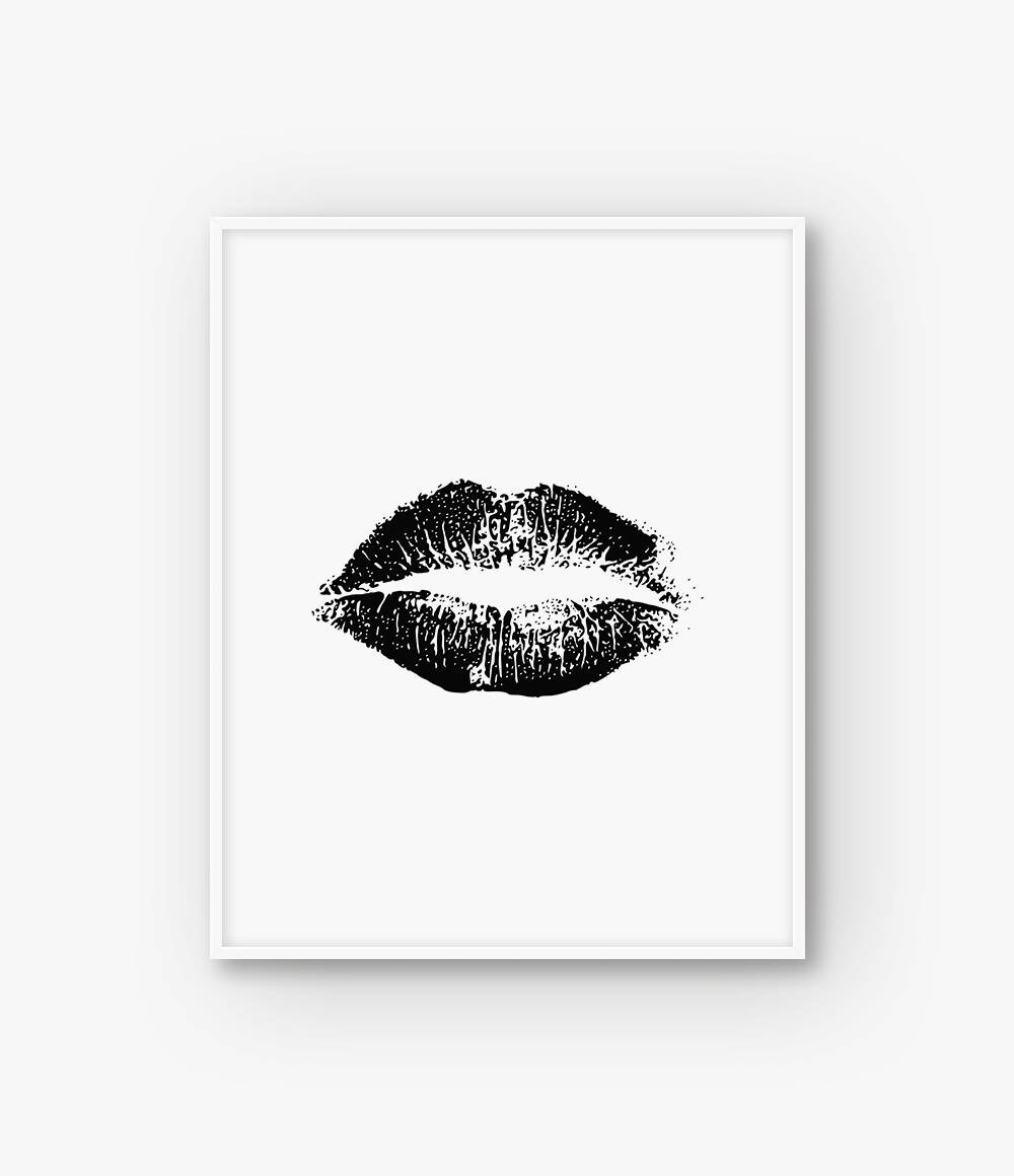 Kiss Print Fashion Print Lips Wall Art Girl Wall Art Kiss Etsy