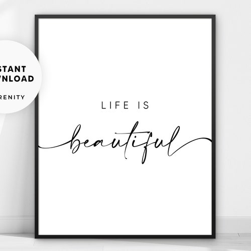 Typography Printable Wall Art Motivational Quote Print Life Etsy