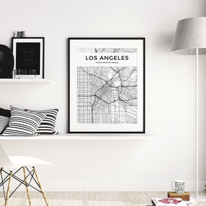 Los Angeles Map Print, Los Angeles Map, Los Angeles Wall Art, Black and White LA Print, Los Angeles Poster, City Map, Los Angeles Decor image 3