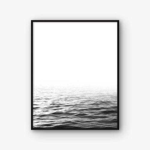 Ocean Wall Art Black and White Sea Print Minimalist Print Etsy UK