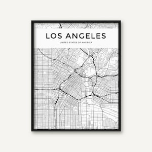 Los Angeles Map Print, Los Angeles Map, Los Angeles Wall Art, Black and White LA Print, Los Angeles Poster, City Map, Los Angeles Decor image 1