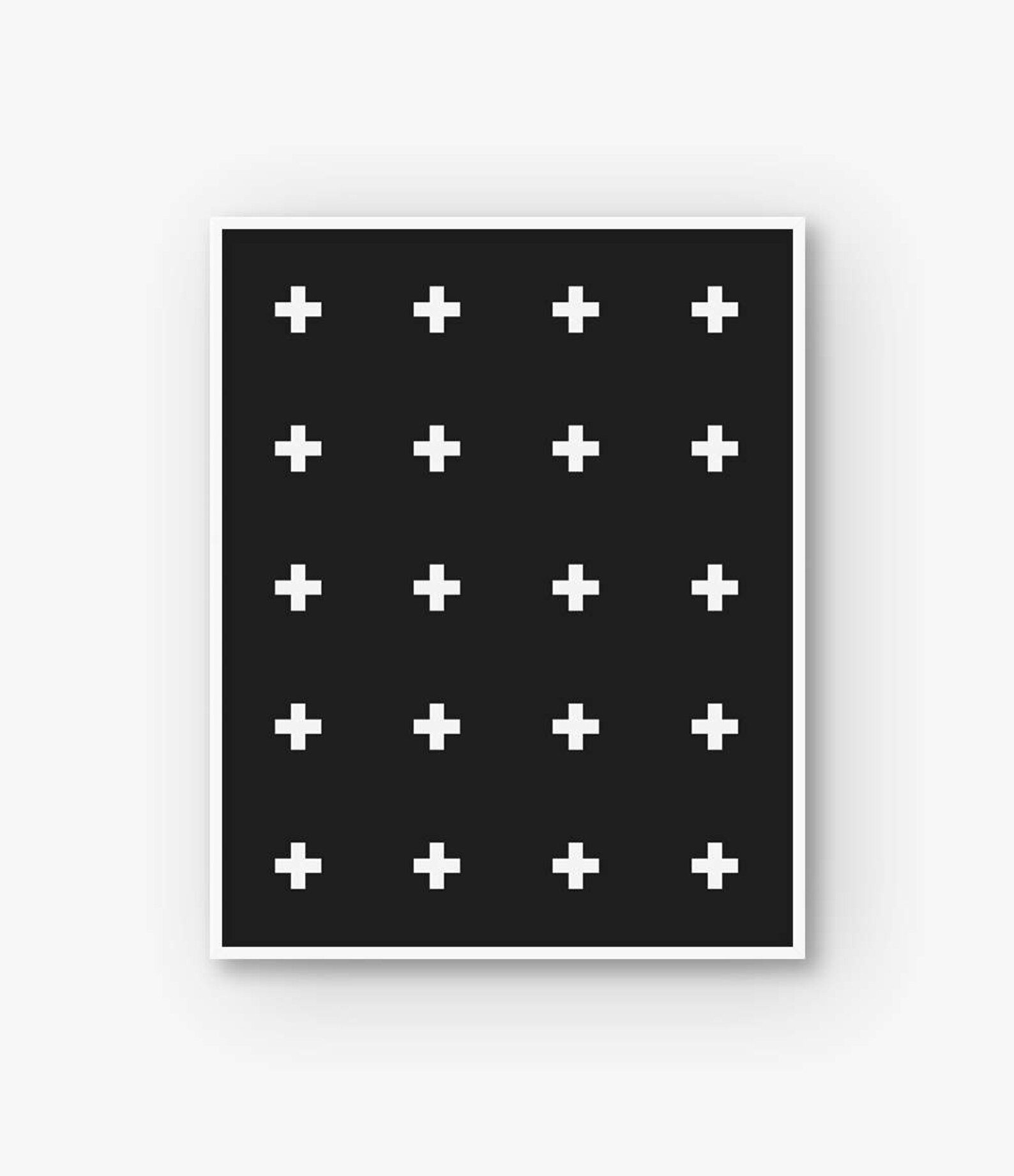 Swiss Cross Decor, Black and White Swiss Cross Poster, Swiss Cross