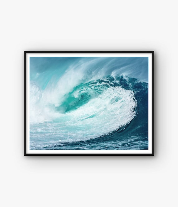 Bild Meer Wellen Ozean Reisen maritim Surfen Poster HAPPY WAVES Kunstdruck