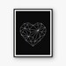 Heart Print Black and White Heart Printable Geometric Heart - Etsy