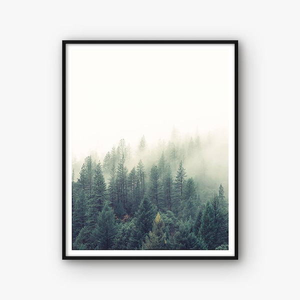 Forest Print, Nature Print, Forest Photography, Nature Photography, Forest Wall Art, Nature Landscape, Mist Forest, Fog Forest, Nature Decor