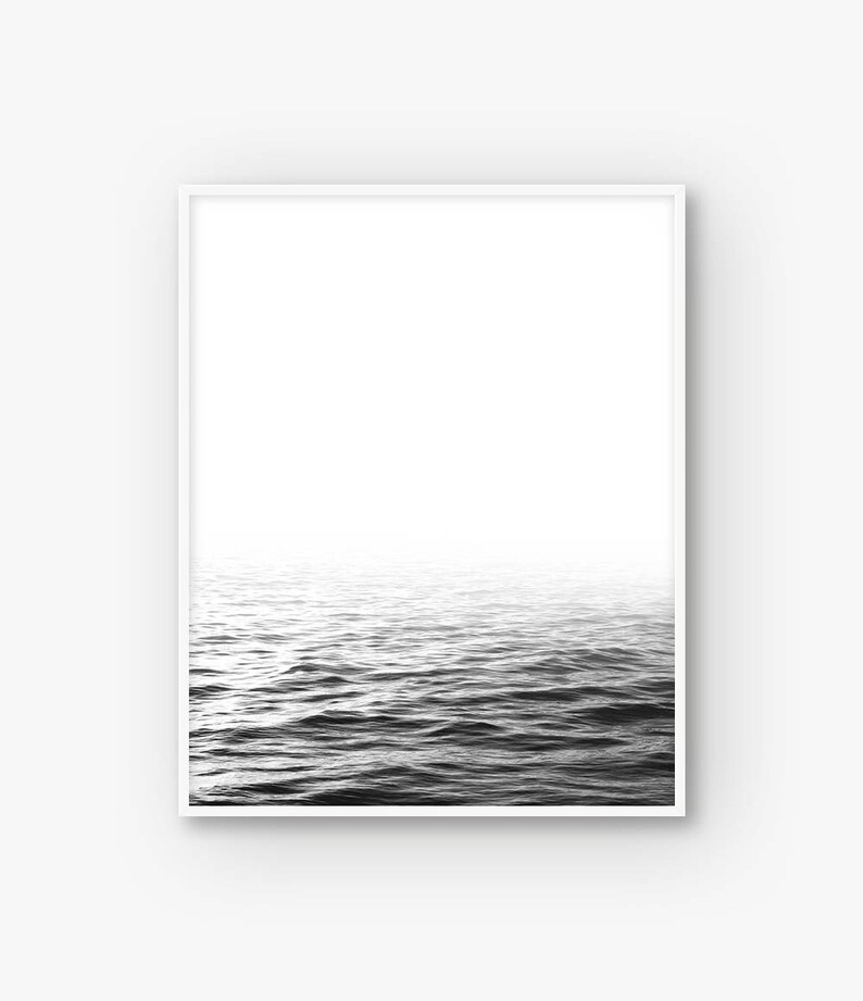 Ocean Wall Art Black and White Sea Print Minimalist Print Etsy UK