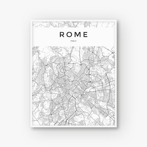 Rome Map Print, Rome Print, Italy Print, Rome Poster, Rome Decor, Italy Poster, Rome Wall Art, Rome Printable Map, Black and White Map image 2