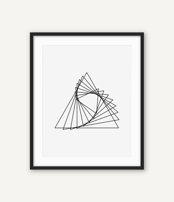Spiral Geometric Wall Art, Triangle Print, Modern Minimalist Poster,  Scandinavian Nordic Decor, Digital Printable Abstract Black and White - Etsy