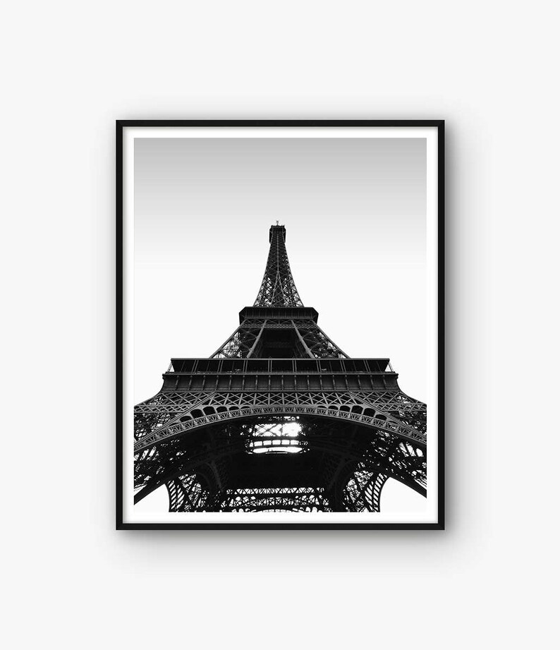 Paris Print Eiffel Tower Poster Wall Art France Decor Photography