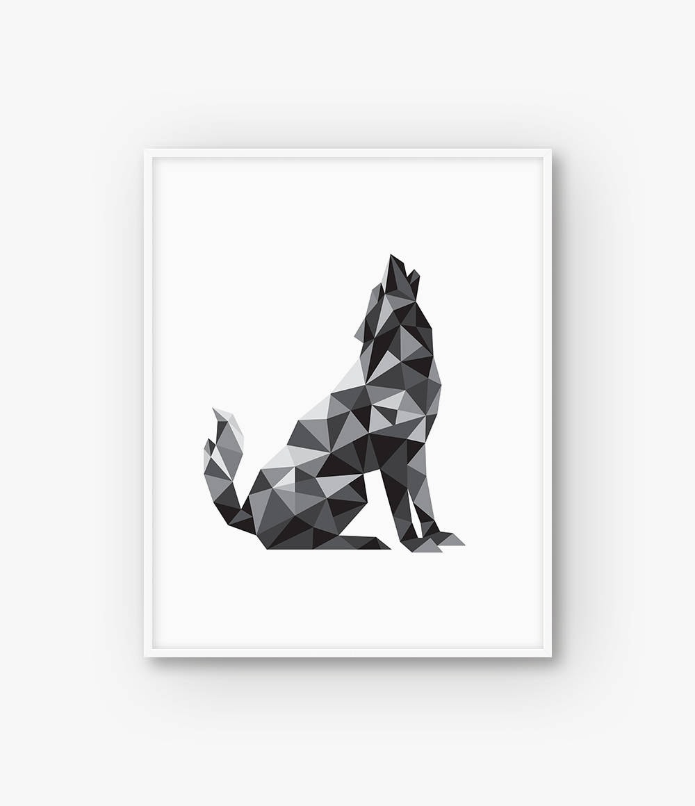 Triangle Wolf Poster, Geometric Animal Print, Geometry Modern ...