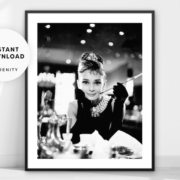 Audrey Hepburn Photography Print, Iconic Photo Poster, Fashion Wall Art, Celebrity Photo, Fashion Icon Photo, Actress Photography,