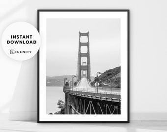 San Francisco Photography Print, Golden Gate Bridge Photo Travel Print, United States City Architecture Wall Art, Instant Download