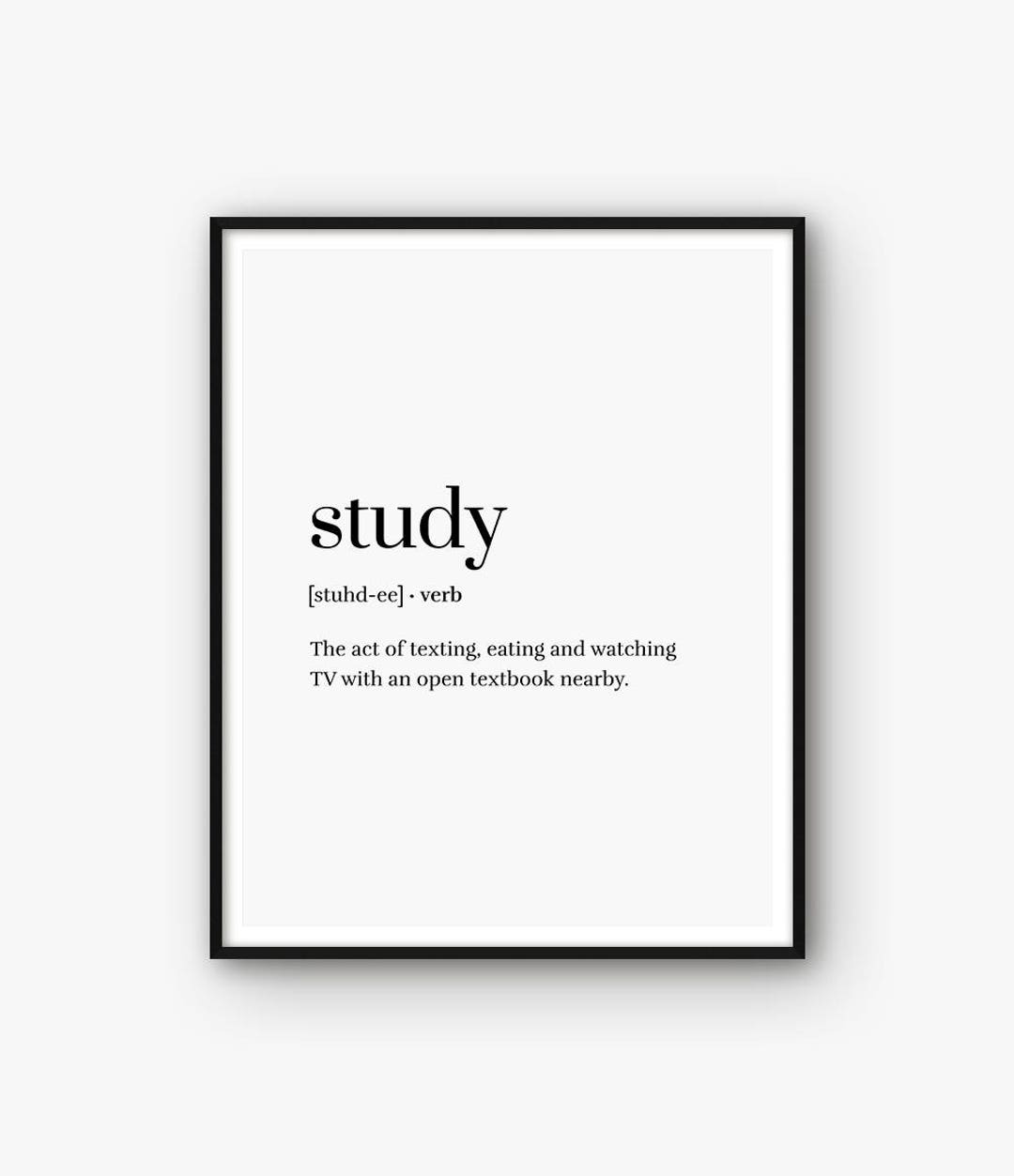 Funny Print, Study Definition Print, Teen Print, Funny Poster, Word ...