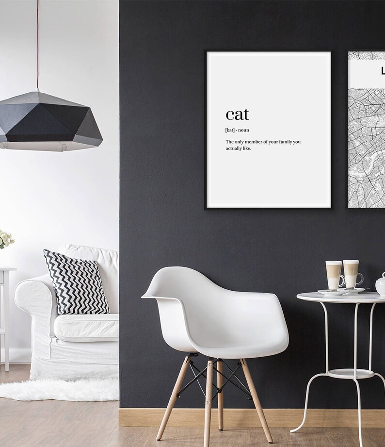 Cat Print Cat Poster Cat Definition Print Word Definition Etsy