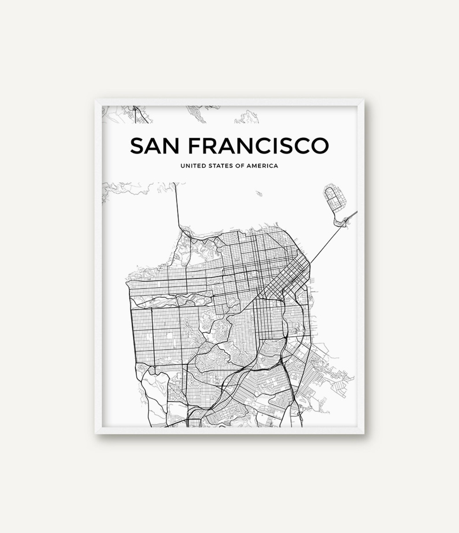 San Francisco Map Print, San Francisco Print, San Francisco Wall Art ...