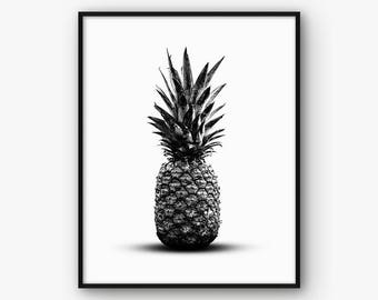 Kitchen Print, Pineapple Poster, Kitchen Decor, Pineapple Printable, Kitchen Wall Art, Ananas Poster, Pineapple Artwork, Modern Decor