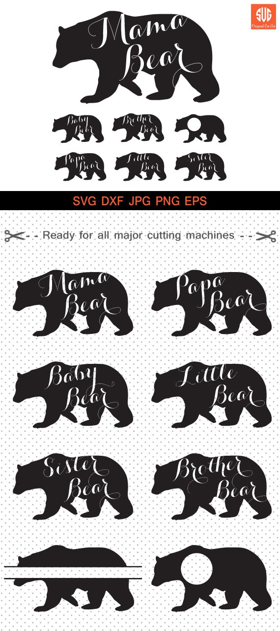 Free Free 290 Svg Bear Family Silhouette SVG PNG EPS DXF File