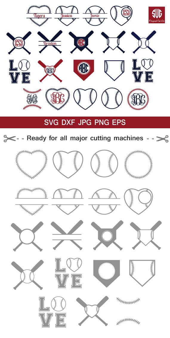 Baseball SVG Baseball Monogram frames Svg Baseball Cut ...