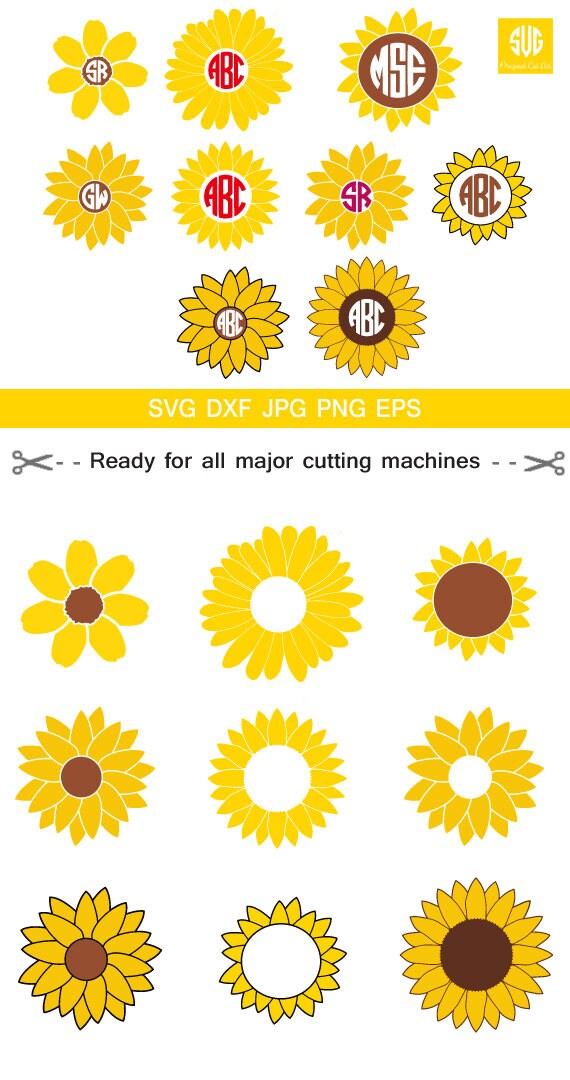 Free Free 98 Sunflower Svg Monogram SVG PNG EPS DXF File