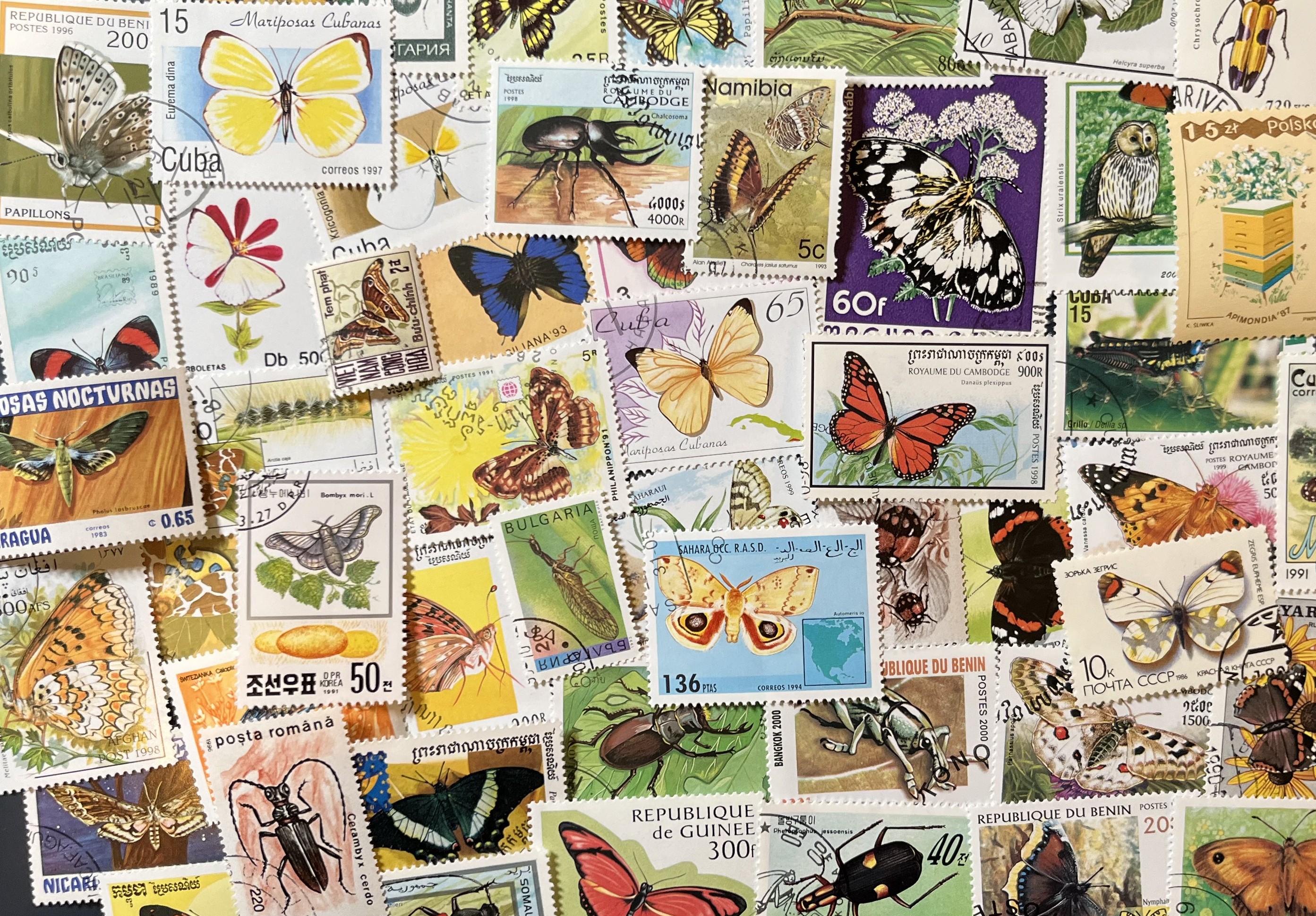 N099 - 50 Different Butterfly & Insect Stamps | Worldwide Stamps ...