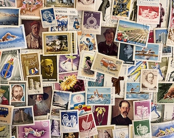 N081 - 79 Different Romanian Stamps | Foreign Stamps | Scrapbooking, Junk Journal, collages | Stamp collecting
