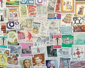 N132 - 50 Different Mint Mexico Postage Stamps | Mexican Stamp Collection | Unused Stamps for Collecting & Crafts