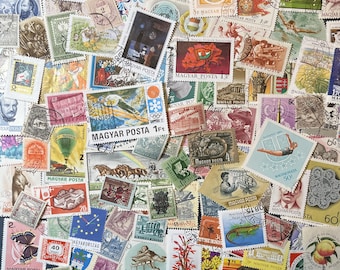 N074 - 100 Different Hungary Stamps | Vintage Stamps | Scrapbooking, Junk Journal, collages | Stamp collecting
