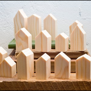 Village In A Box (Classic): The original Village In A Box - Miniature Small Wooden Buildings Houses DIY Craft Mindfulness Project