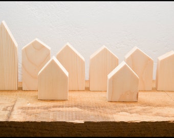 Village In A Box (Wider Size): The original Village In A Box - Miniature Small Wooden Buildings Houses DIY Craft Mindfulness Project