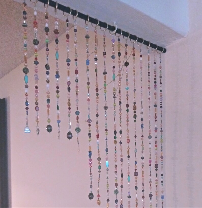 Hand Beaded Valance Window Beads Boho Victorian Gypsy Hippie Etsy