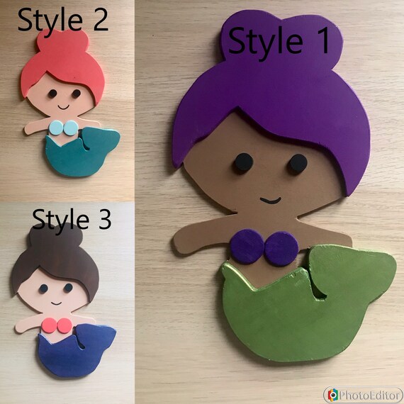 Mermaid Wood Wall Art Wall Hanging Room Decor Nursery Etsy