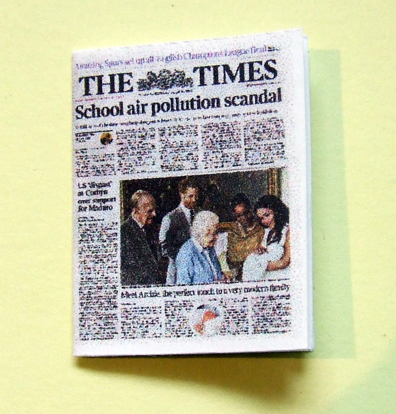Dollshouse Miniature Newspaper the Times Royal Baby Etsy