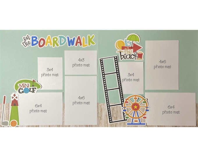 Summertime 12x12 Scrapbook Page Layout Kit, Precut Scrapbooking Page ...