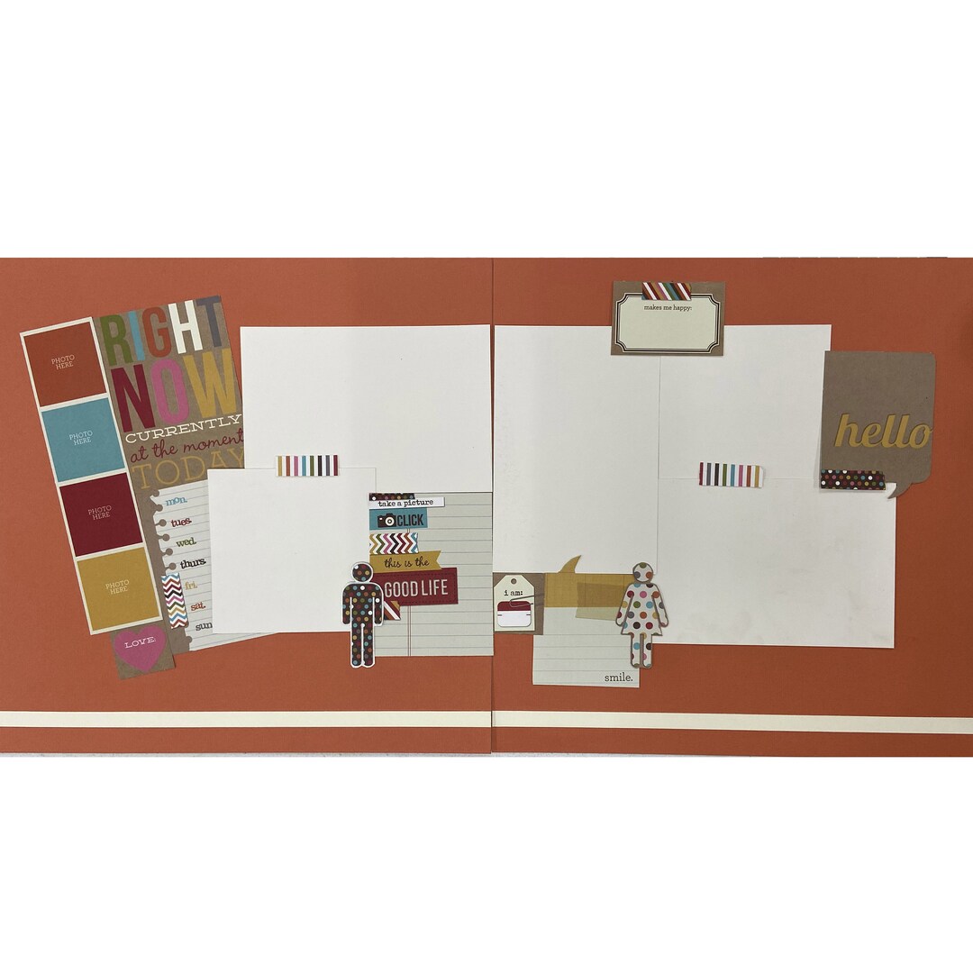 Right Now 12x12 Scrapbook Page Layout Kit, Precut Scrapbooking Page Kit ...