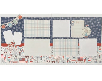 Summertime 12x12 Scrapbook Page Layout Kit, Precut Scrapbooking Page ...