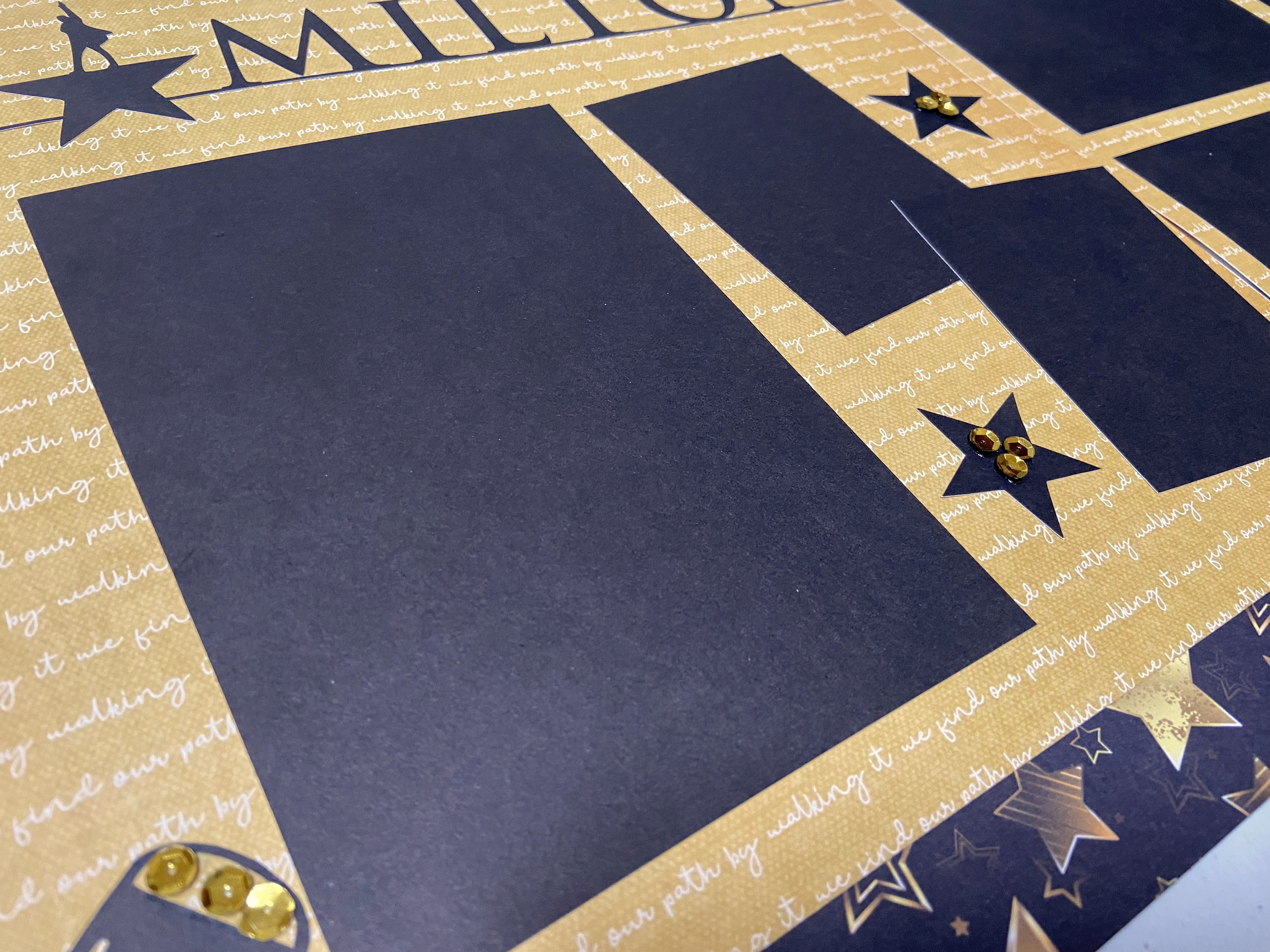 Hamilton 12x12 Scrapbook Page Layout Kit, Precut Scrapbooking Page Kit