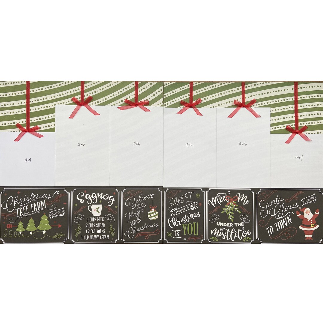Christmas 12x12 Scrapbook Page Layout Kit, Precut Scrapbooking Page Kit ...