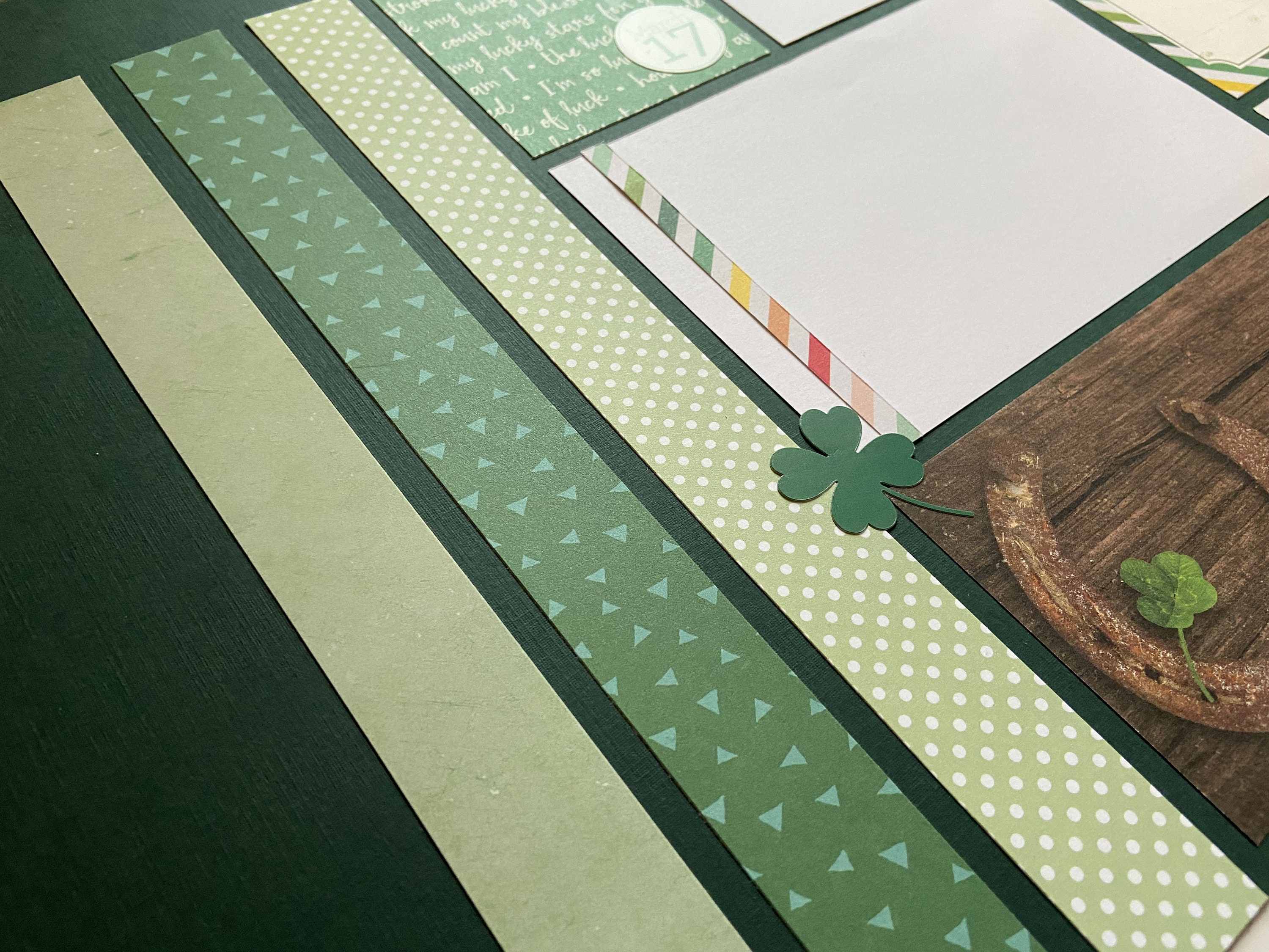 Lucky 12x12 Scrapbook Page Layout Kit, Precut Scrapbooking Page Kit ...