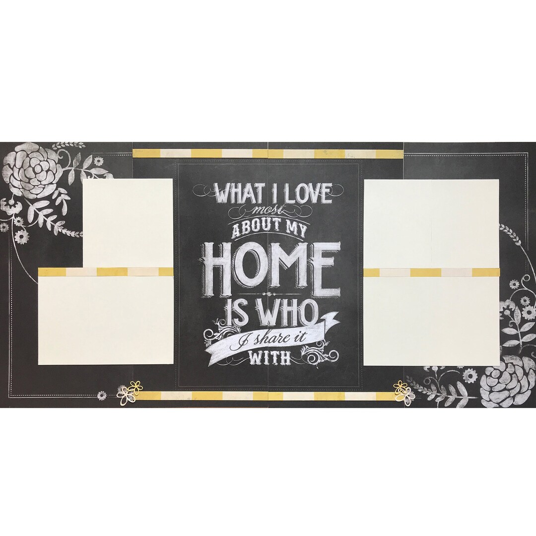 Home 12x12 Scrapbook Page Layout Kit, Precut Scrapbooking Page Kit ...