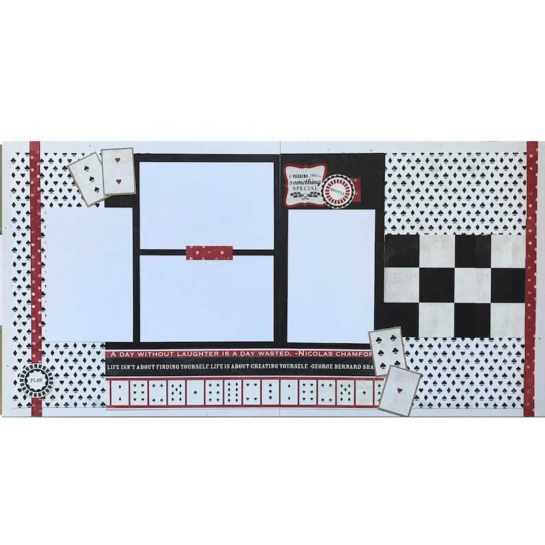 Let's Play 12x12 Scrapbook Page Layout Kit, Precut Scrapbooking Page ...