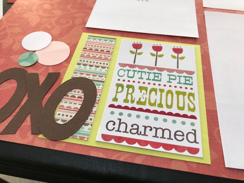 Cutie Pie 12x12 Scrapbook Page Layout Kit, Precut Scrapbooking Page Kit ...