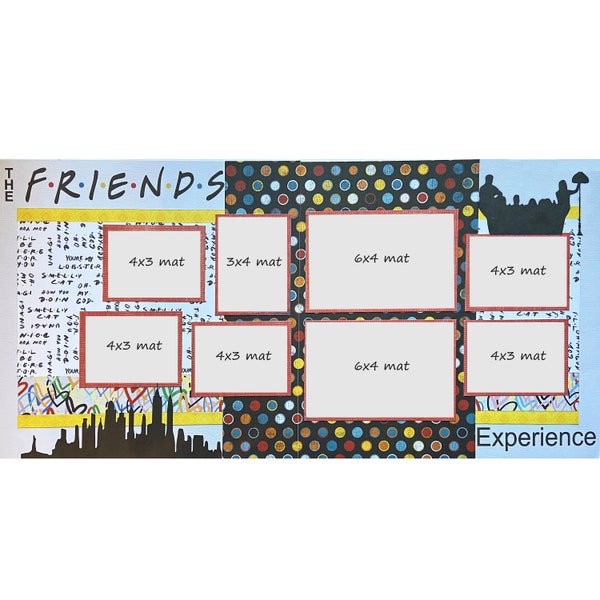 Friends 12x12 Scrapbook Page Layout Kit, Precut Scrapbooking Page Kit, Scrapbook Kit, Premade Kit, The Friends Experience (#231)