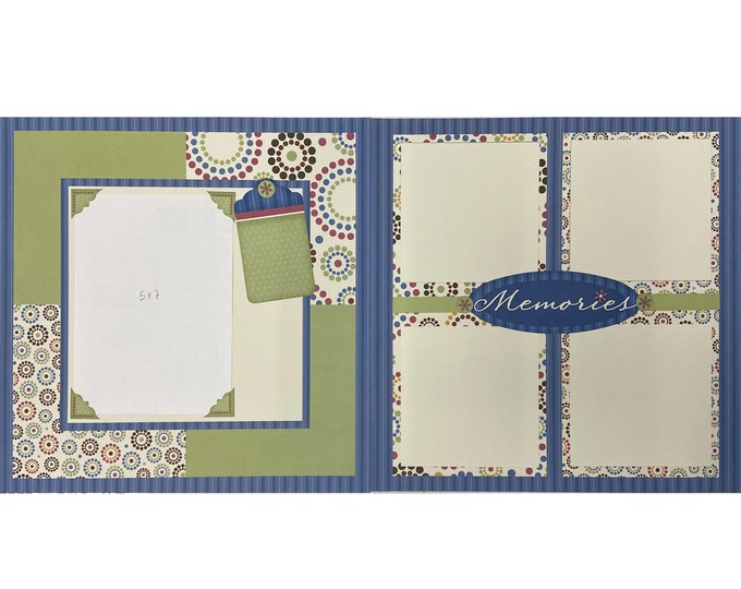 Memories 12x12 Scrapbook Page Layout Kit, Precut Scrapbooking Page Kit