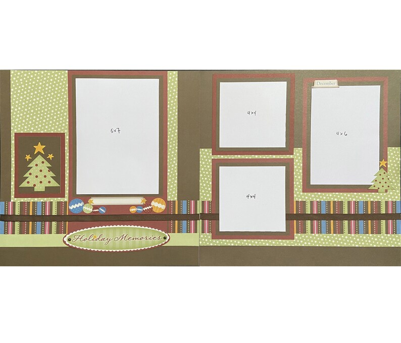 Holiday Memories 12x12 Scrapbook Page Layout Kit Precut Etsy