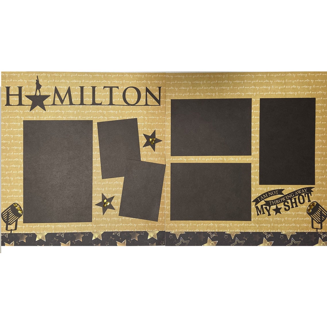 Hamilton 12x12 Scrapbook Page Layout Kit, Precut Scrapbooking Page Kit