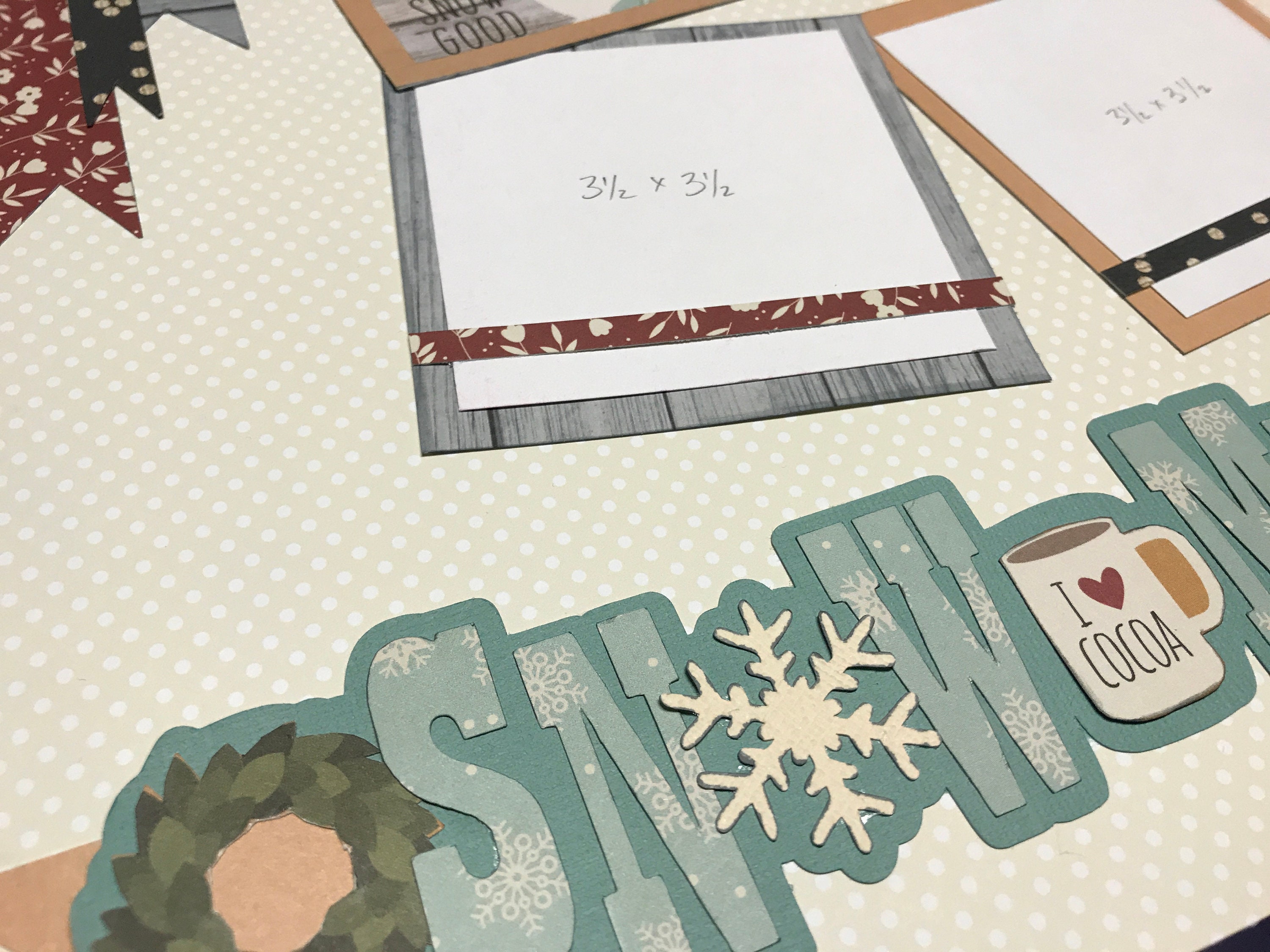 Snow Much Fun 12x12 Scrapbook Page Layout Kit, Precut Scrapbooking Page ...